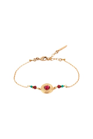 Pulsera bañada en oro fino amarillo Fujita - Nácar, jades, amazonitas y hematitas