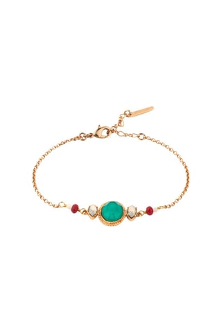 Pulsera bañada en oro fino amarillo Fujita - Jades y nácar