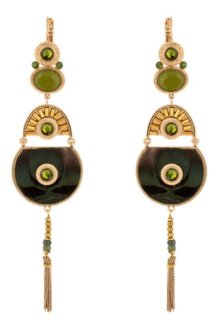 Pendientes bañados en oro fino amarillo Fujita - Jades y jaspes