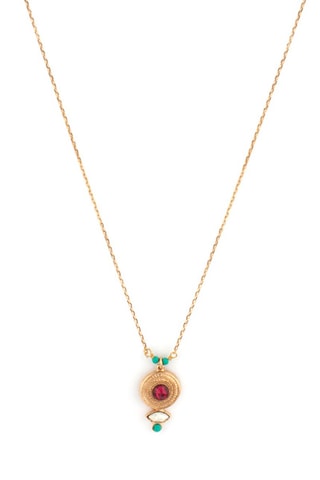 Collar bañado en oro fino amarillo Fujita - Turquesas