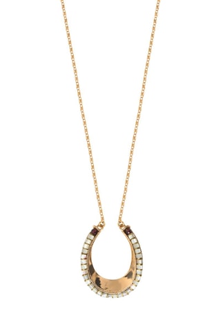 Collar bañado en oro fino amarillo Ninon - Nácar y granates