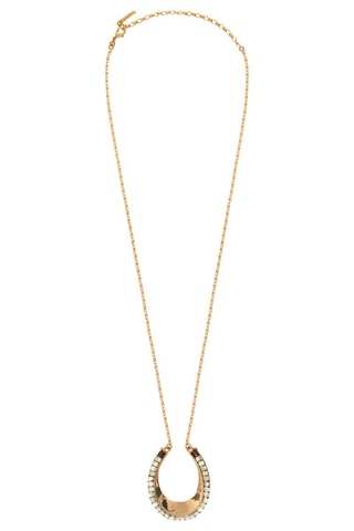 Collar bañado en oro fino amarillo Ninon - Nácar y granates