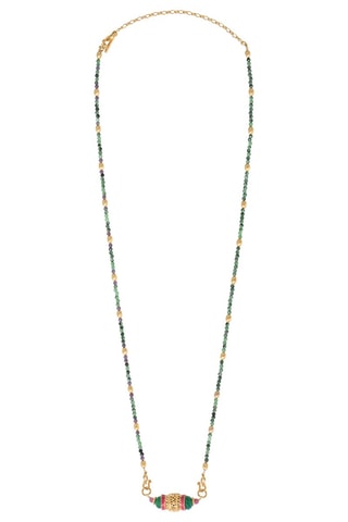 Collar Silma bañado en oro amarillo - Rubí zoisita, ágatas y turmalinas