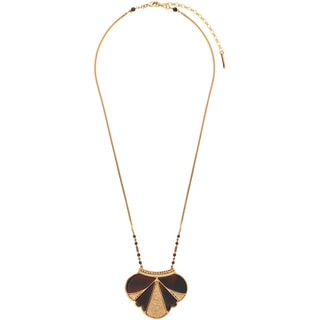 Collar Hawaï - Metal bañado en oro amarillo, hematitas y perlas