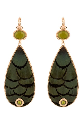 Pendientes bañados en oro fino amarillo Fujita