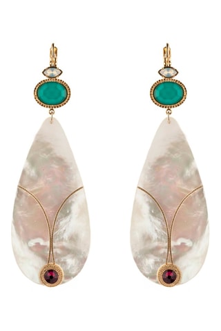 Pendientes bañados en oro fino amarillo Fujita - Nácar