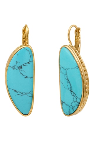 Pendientes bañados en oro fino amarillo - Turquesas