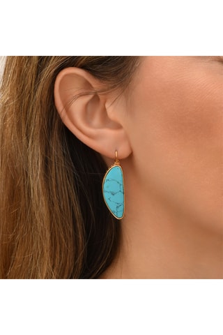 Pendientes bañados en oro fino amarillo - Turquesas