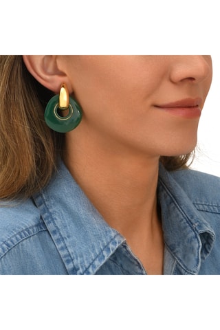 Pendientes bañados en oro fino amarillo