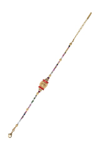 Pulsera bañada en oro fino amarillo - Granates, turmalinas y fluoritas