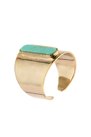 Anillo bañado en oro fino amarillo - Turquesa