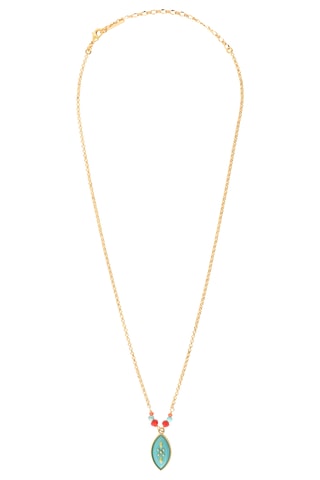 Collar bañado en oro fino amarillo - Turquesas