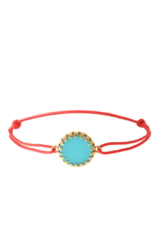 Pulsera bañada en oro fino amarillo - Rojo y azul