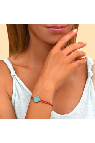 Pulsera bañada en oro fino amarillo - Rojo y azul