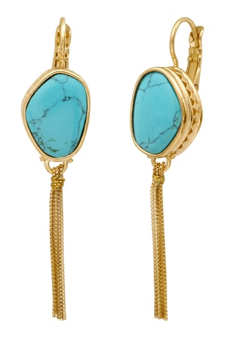 Pendientes bañados en oro fino amarillo - Turquesas