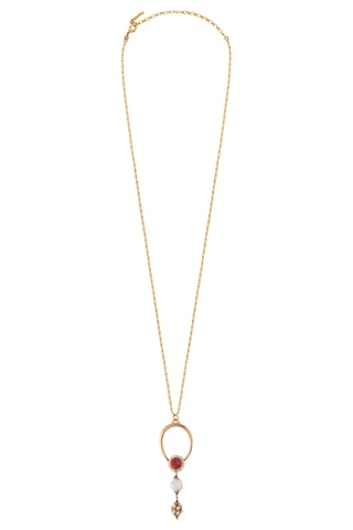 Collar bañado en oro fino amarillo - Perlas cultivadas de agua dulce, crisocolas y granates