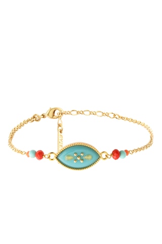 Pulsera bañada en oro fino amarillo - Turquesas