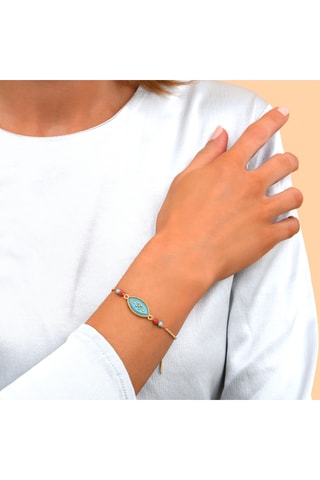 Pulsera bañada en oro fino amarillo - Turquesas