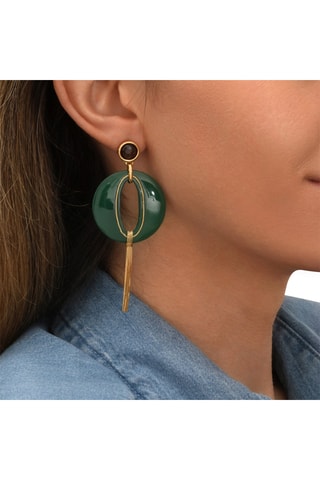 Pendientes bañados en oro fino amarillo - Granates