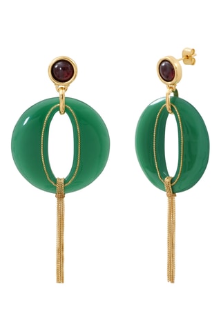 Pendientes bañados en oro fino amarillo - Granates