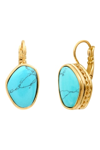Pendientes bañados en oro fino amarillo - Turquesas