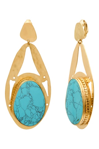 Pendientes bañados en oro fino amarillo - Turquesas