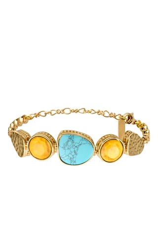 Pulsera bañada en oro fino amarillo - Turquesa