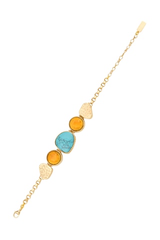 Pulsera bañada en oro fino amarillo - Turquesa