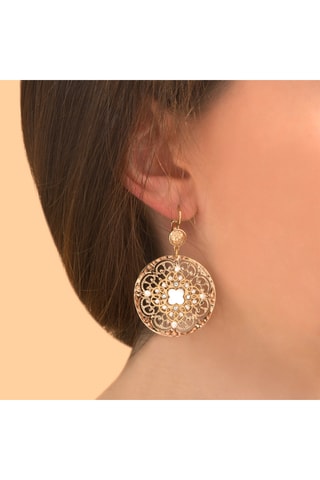 Pendientes bañados en oro fino amarillo - Nácar