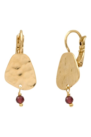 Pendientes bañados en oro fino amarillo - Cornalinas
