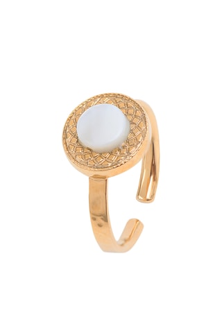 Anillo bañado en oro amarillo - Nácar