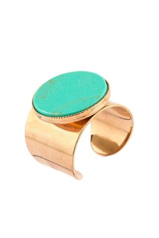 Anillo bañado en oro fino amarillo - Turquesa
