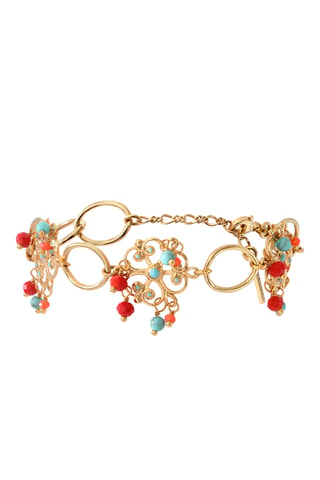 Pulsera bañada en oro fino amarillo - Turquesas