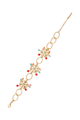 Pulsera bañada en oro fino amarillo - Turquesas