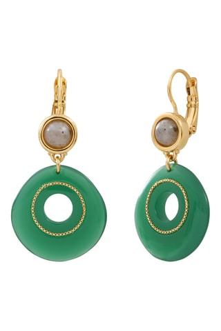 Pendientes bañados en oro fino amarillo - Granates