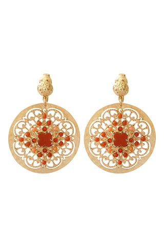 Pendientes bañados en oro fino amarillo - Ágatas