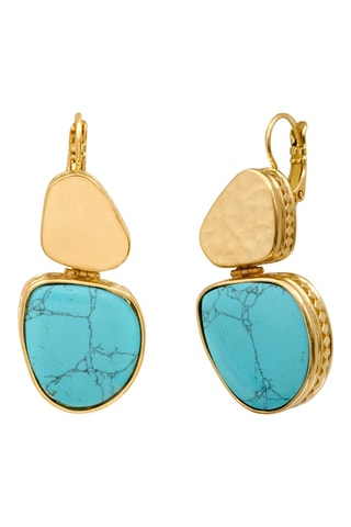 Pendientes bañados en oro fino amarillo - Turquesas