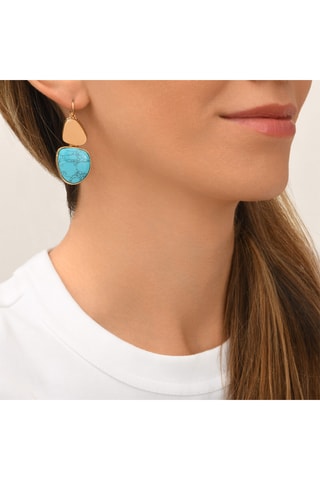 Pendientes bañados en oro fino amarillo - Turquesas