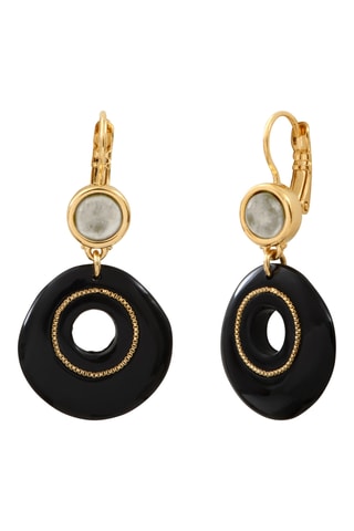 Pendientes bañados en oro fino amarillo - Labradoritas