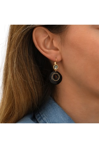 Pendientes bañados en oro fino amarillo - Labradoritas
