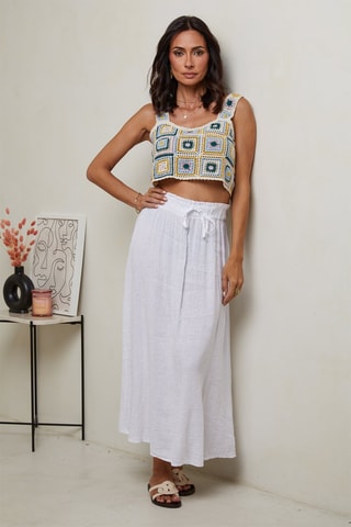 Lange Rok Hoge Taille - Wit