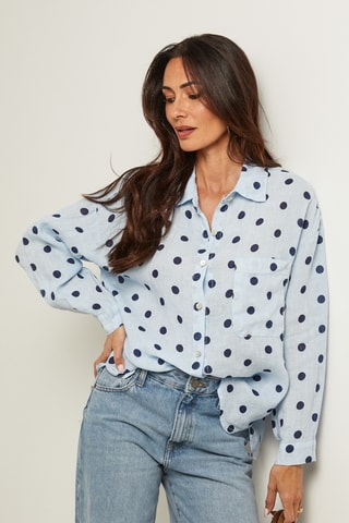 Linnen Blouse - Blauw