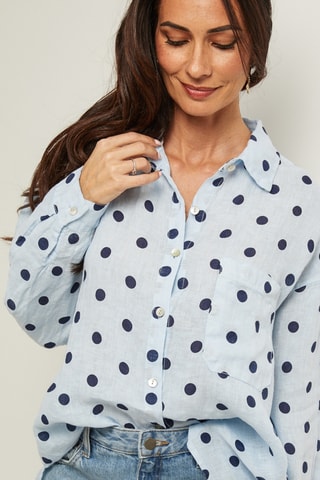 Linnen Blouse - Blauw