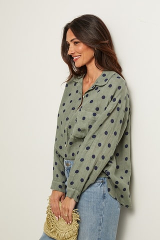 Linnen Blouse - Kaki