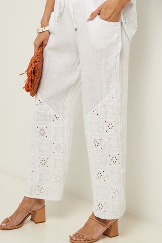 Rechte Linnen Broek - Wit