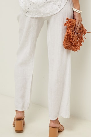 Rechte Linnen Broek - Wit