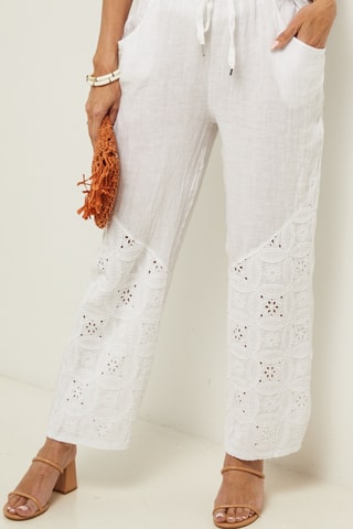 Rechte Linnen Broek - Wit