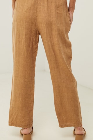 Rechte Linnen Broek - Camel