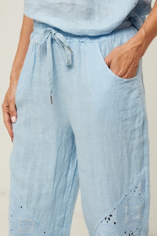 Rechte Linnen Broek - Blauw