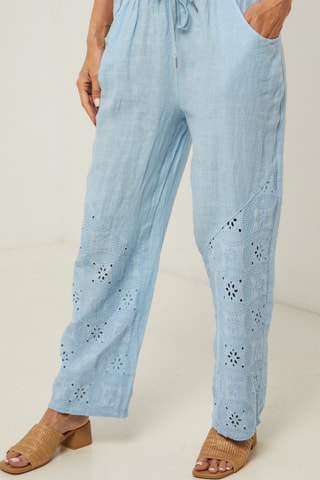 Rechte Linnen Broek - Blauw